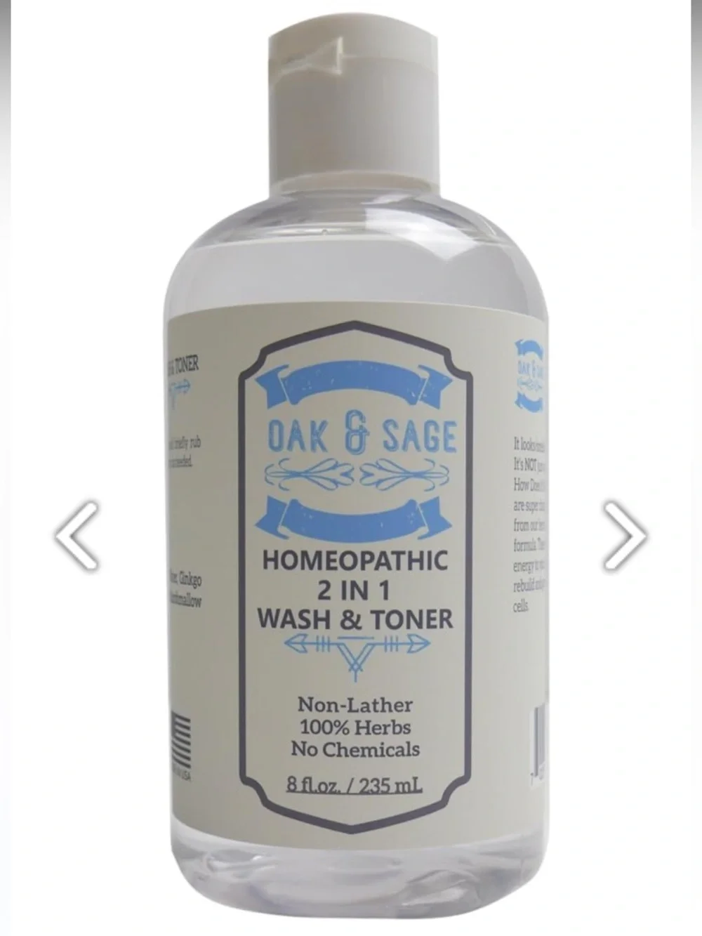 Oak & Sage Homeopathic 2-in-1 Wash & Toner